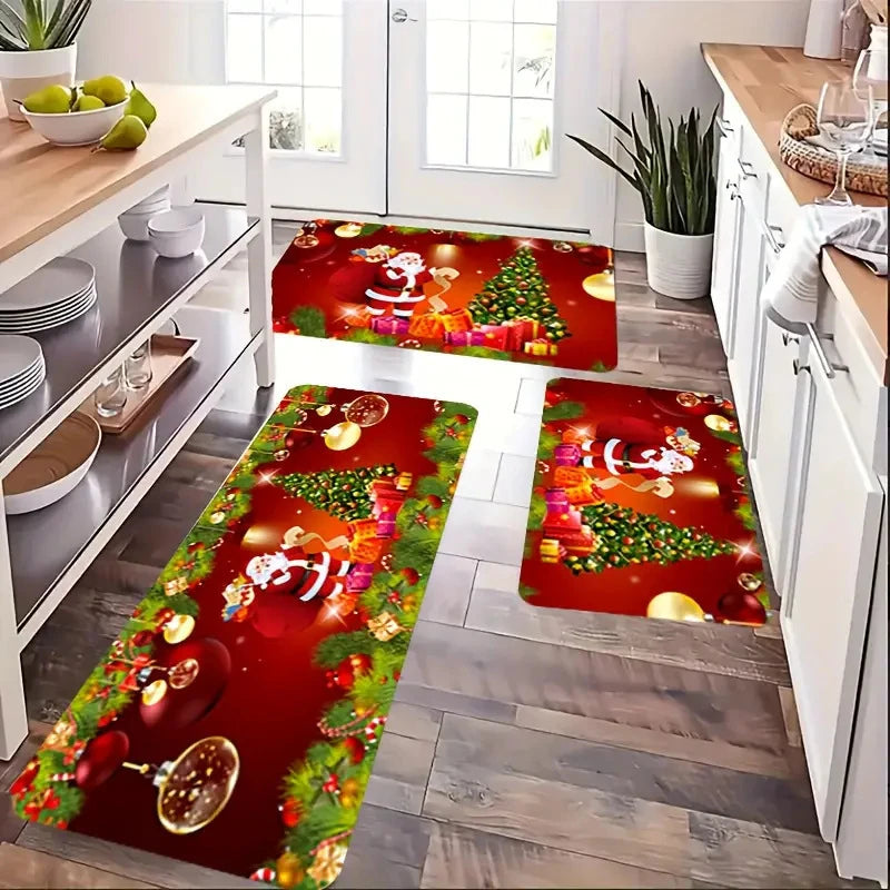 Christmas Cookies Tree Floor Mat Non-Slip Kitchen & Home Decor Rug