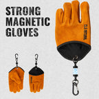Cowhide Leather BBQ Gloves – Heat Resistant Grilling & Camping Mitts