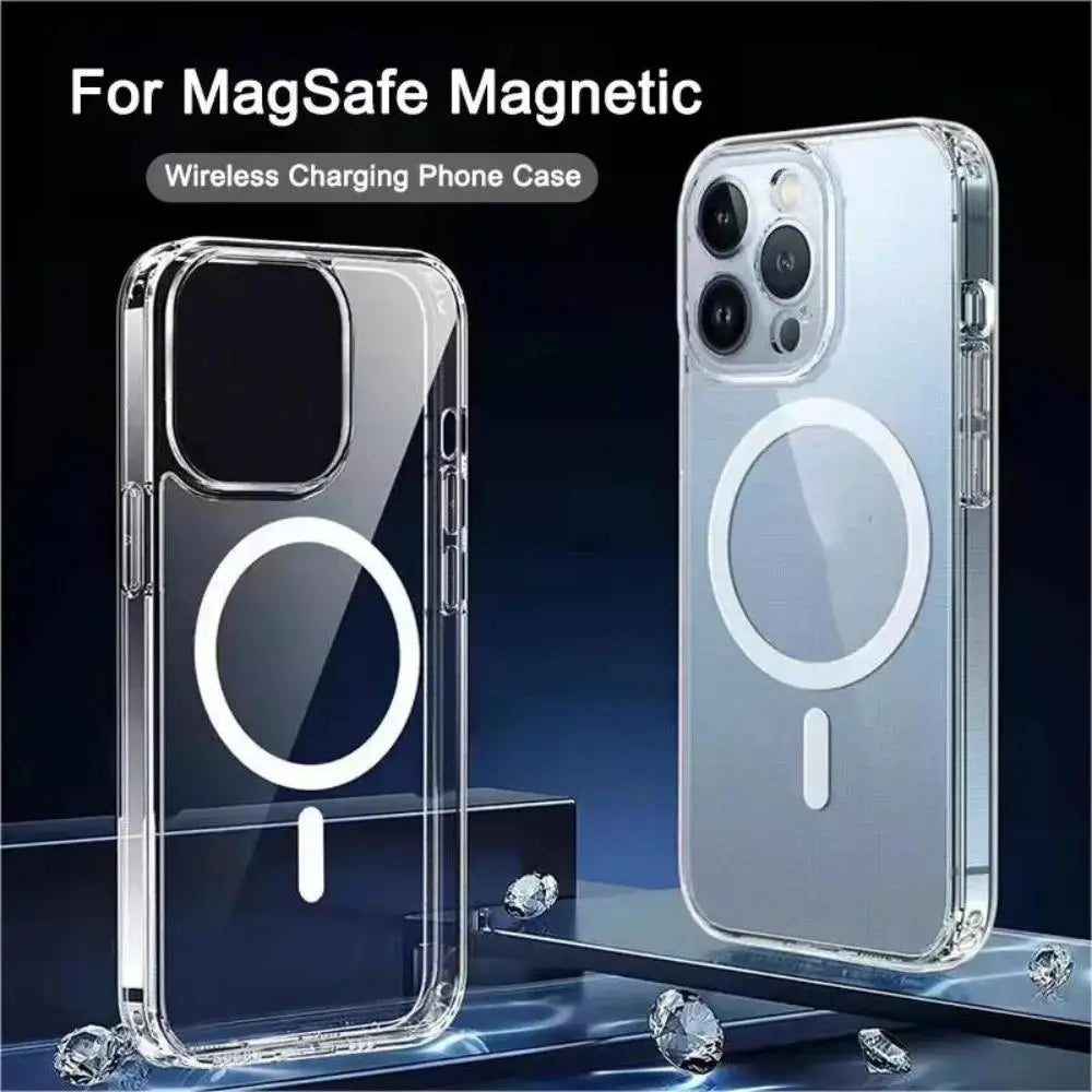 Anti Drop iPhone Case 11 16 Pro Max MagSafe Clear Shockproof Cover
