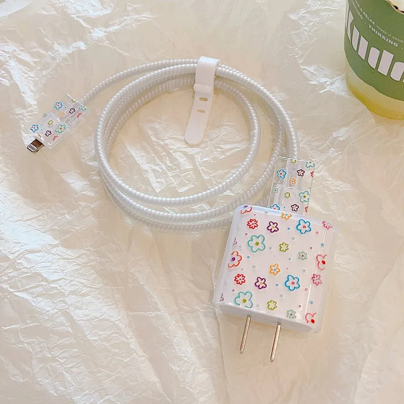 Cartoon Flower iPhone Charger Cover 18W/20W