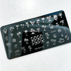 MouTeen263 Nail Stamping Plate Cursive Letter Nail Art Template