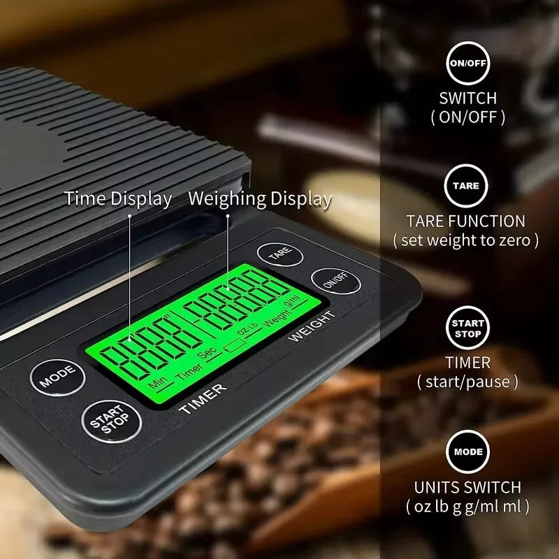 3KG Digital Coffee Scale 0.1g Precision LCD Secondary image