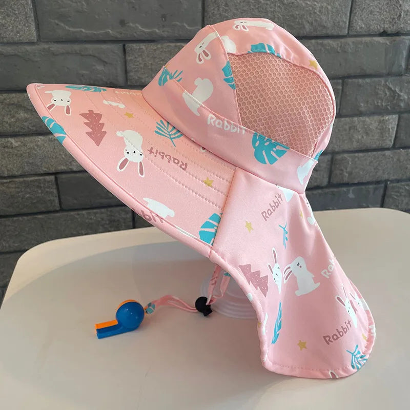 Kids UV Protection Sun Hat Large Brim Fisherman Cap