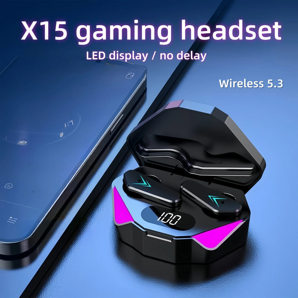 TWS Wireless Bluetooth Earbuds LED Display Noise Cancelling Headset X15