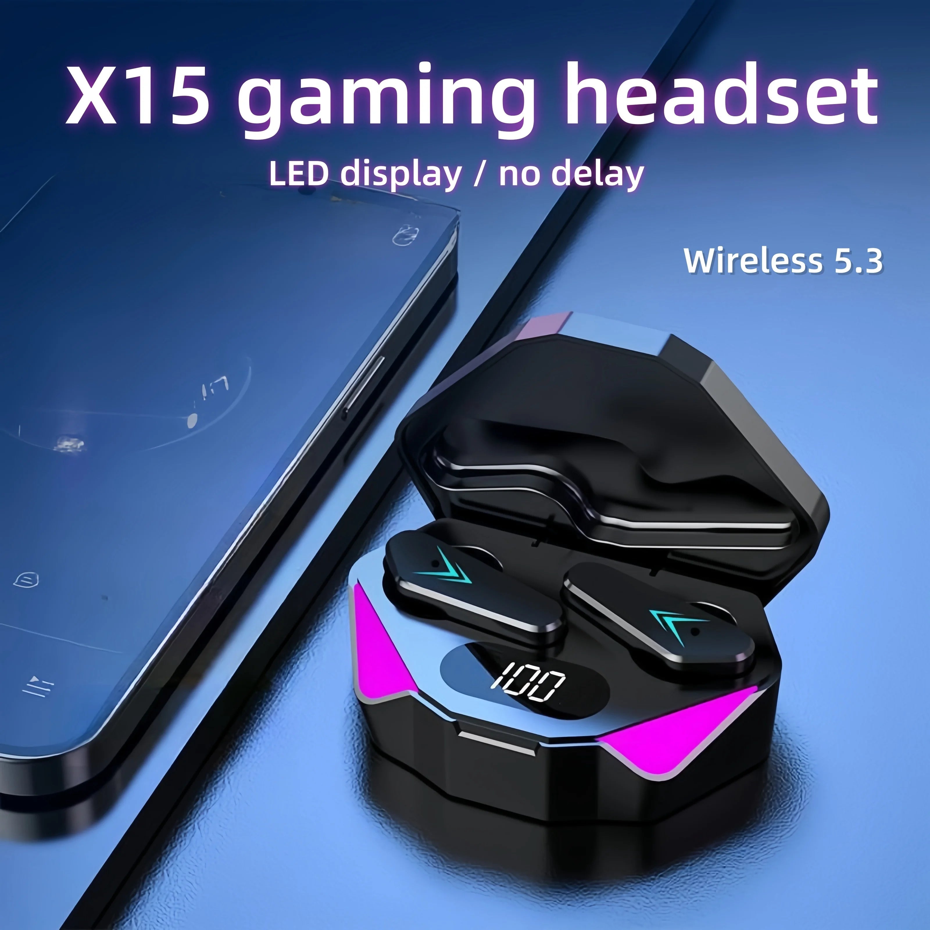 TWS Wireless Bluetooth Earbuds LED Display Noise Cancelling Headset X15