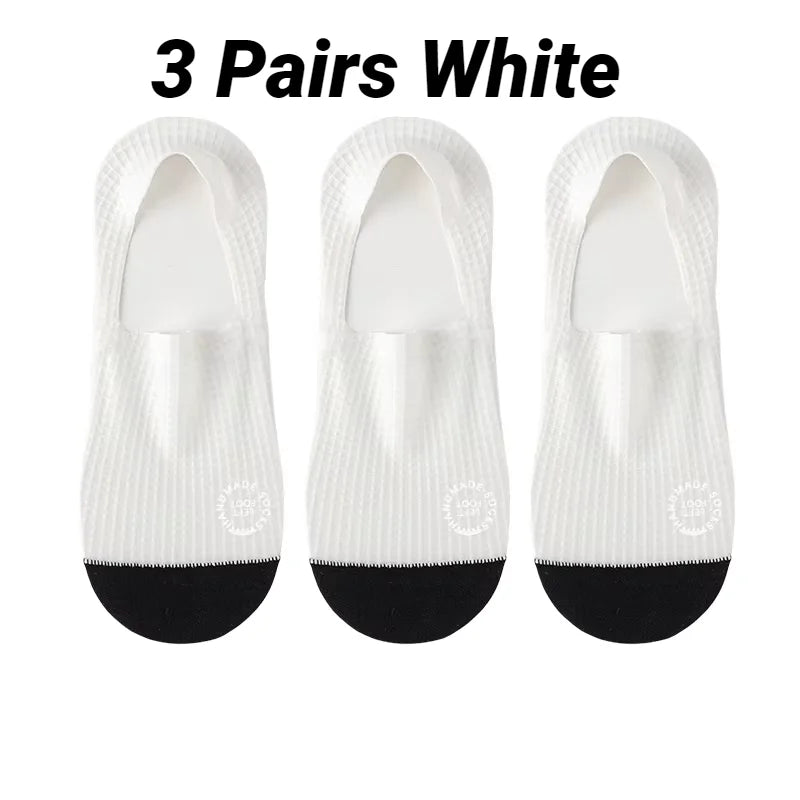 Men Invisible Socks Breathable Mesh Waffle No Show Summer Thin
