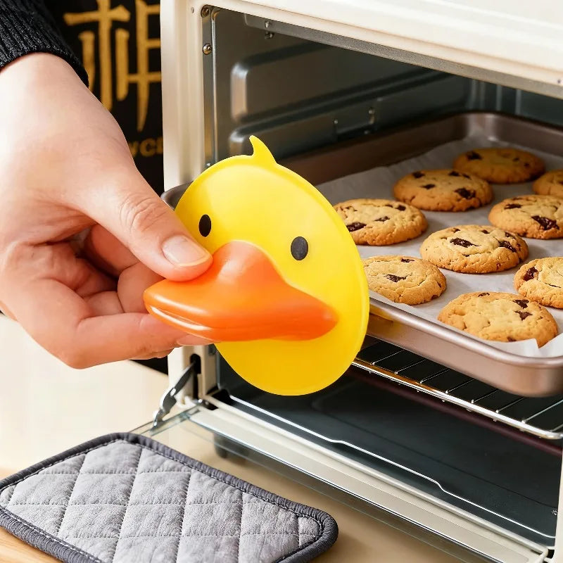 Silicone Duck Oven Mitts – Heat Resistant BBQ & Pot Holder Gloves (2PCS)