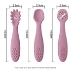 3PCS Baby Learning Spoon Set Soft Feeding Spoons for Toddlers