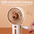 Portable Capybara Mini Fan USB Rechargeable 3-Speed Cooling Fan