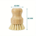 Natural Sisal Dish Brush Wooden Pot Scrubber