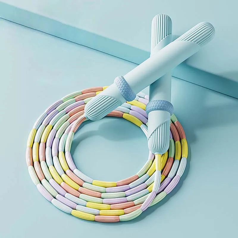 2.8M Bamboo Beaded Jump Rope PVC Segmented Skipping Rope for All Ages Main image