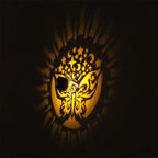 Solar Mandala Butterfly Wall Light Waterproof Outdoor Garden Fence Lamp