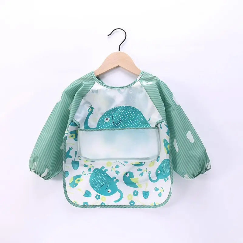 Baby Waterproof Long Sleeve Bib Smock Apron for Toddlers