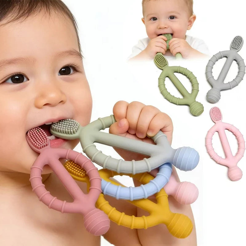 Baby Silicone Teether & Training Toothbrush BPA Free