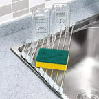 Roll-Up Triangle Dish Drying Rack Foldable Sink Corner Organizer
