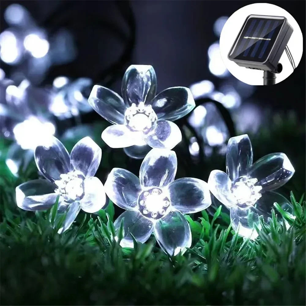 Solar Cherry Blossom Fairy Lights Outdoor Garden Lamp