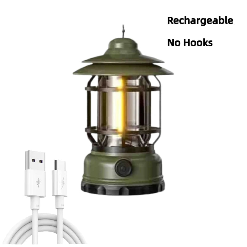 2-in-1 Solar Camping Lantern USB Rechargeable Light