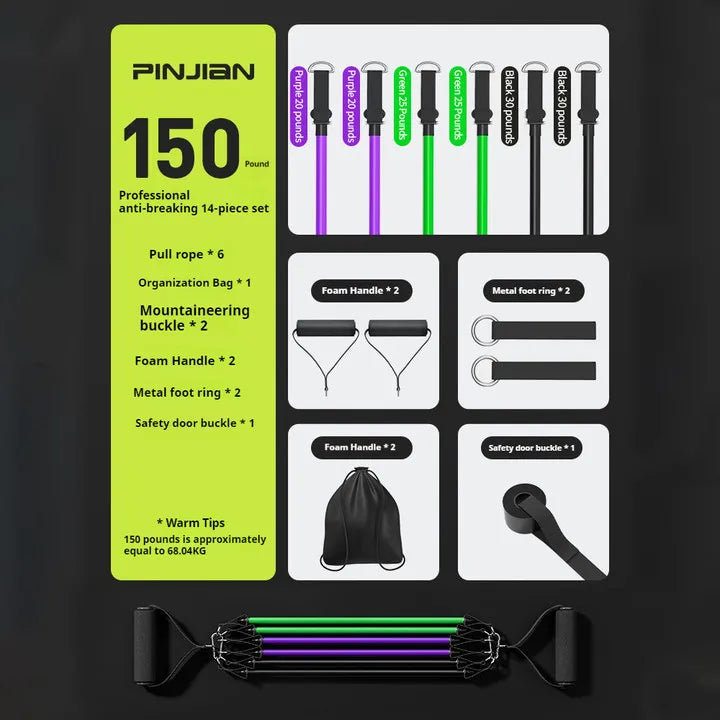 Pull Rope Resistance Bands Set Chest Expander Home Workout Gym