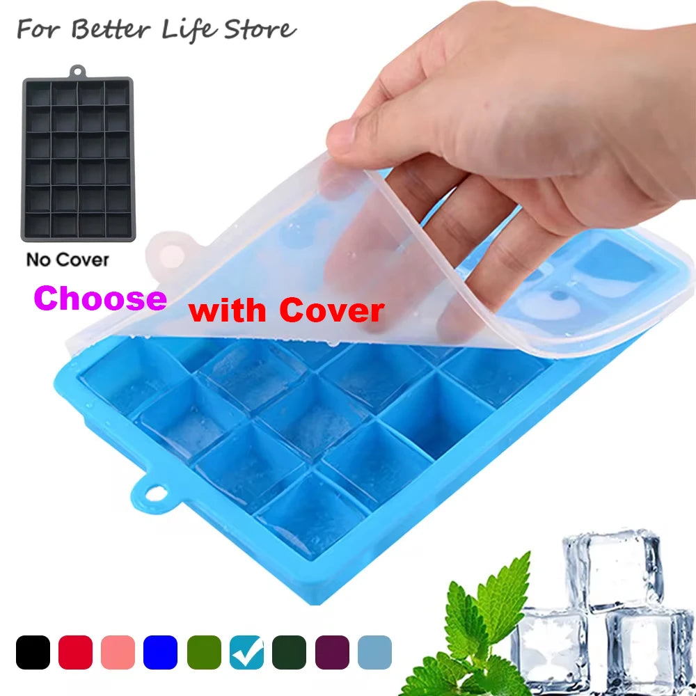 24-Hole Silicone Ice Cube Tray with Lid Square Ice Mold for Drinks & Cocktails Secondary image