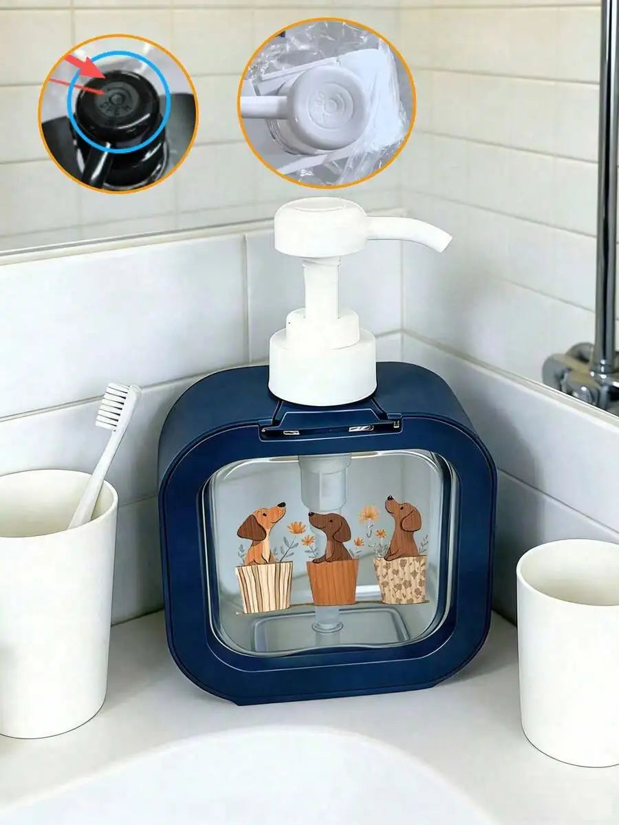 Cute Dachshund Soap Dispenser Dog Design Kitchen & Bathroom Pump Bottle