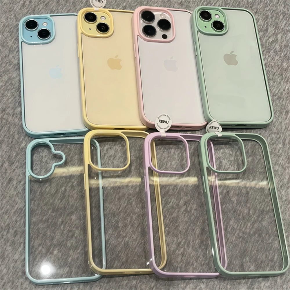 Clear Acrylic Candy Color Case for iPhone 17 Air 16 15 14 13 Pro Max