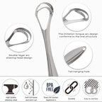Reusable Stainless Steel Tongue Scraper Fresh Breath Oral Hygiene Tool