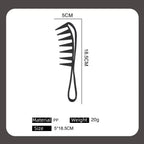 Measurement chart of a hairbrush with dimensions and material details.