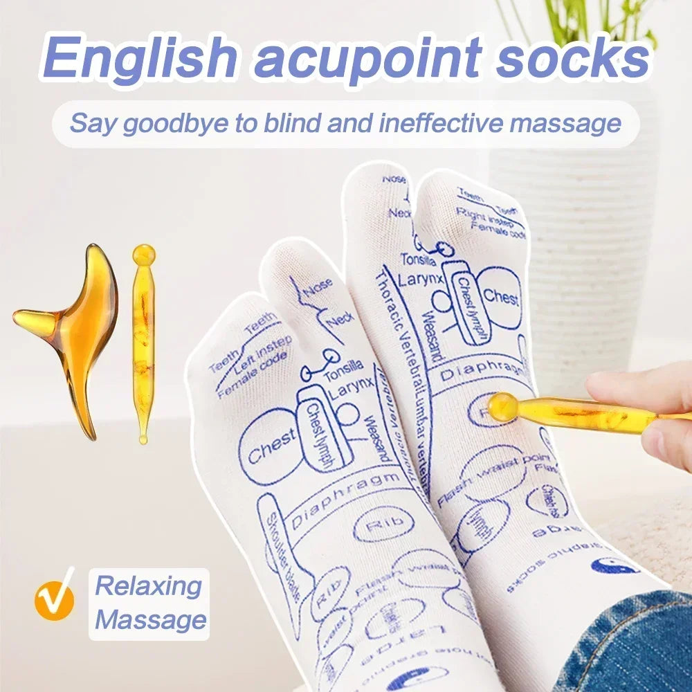 Acupressure Foot Massage Socks for Tired Feet & Reflexology Care