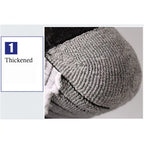 Close up view of the thickened thermal knit fabric on the heel of winter sports stockings for maximum cushioning
