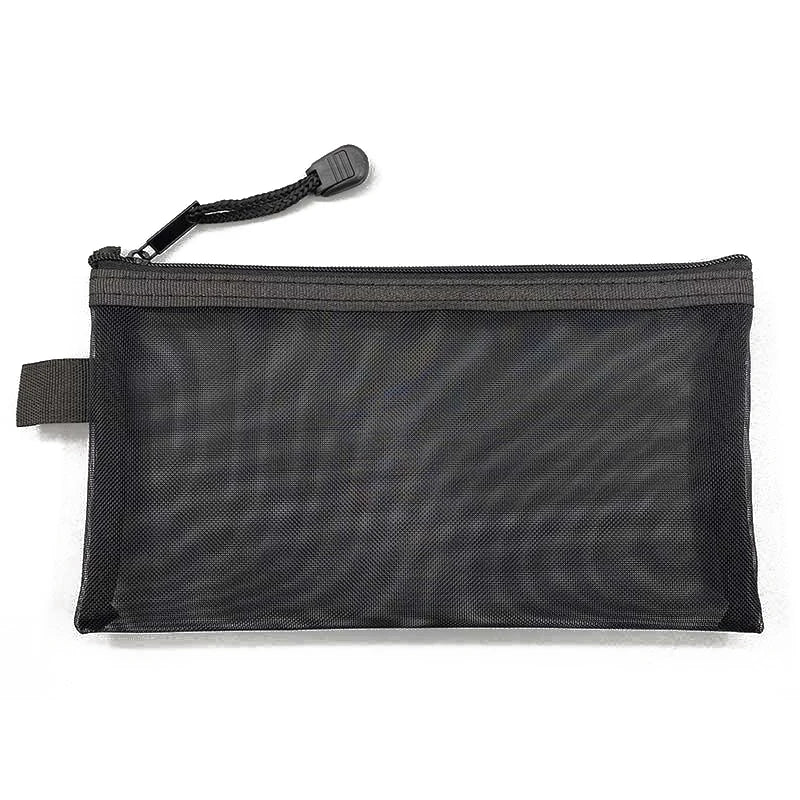 Clear Mesh Pencil Case Portable Standing Pen Holder Organizer