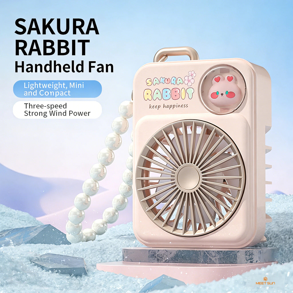 MEET SUN Mini Handheld Fan UK USB Rechargeable Cooling Fan