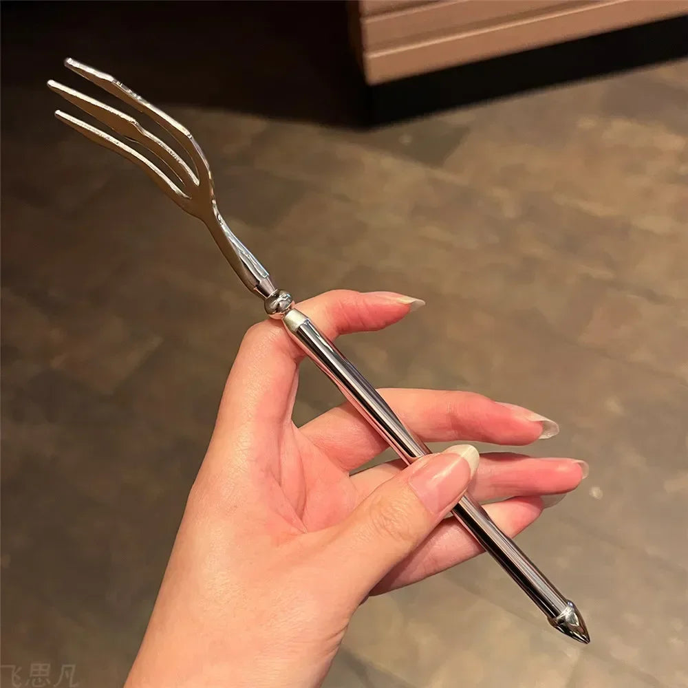 Stainless Steel Trident Fork Sea God Fruit & Dessert Pick Gift