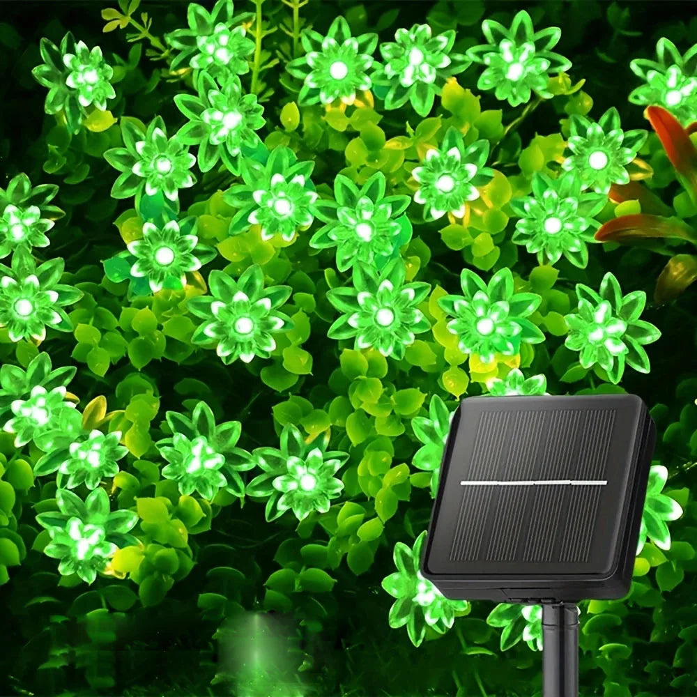 Solar Lotus Flower Fairy Lights Outdoor Garden Decor Main image
