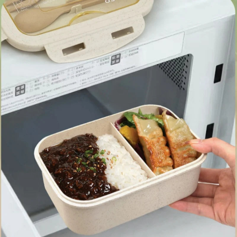 850ML Divided Lunch Box Microwave Safe Bento Food Storage Container