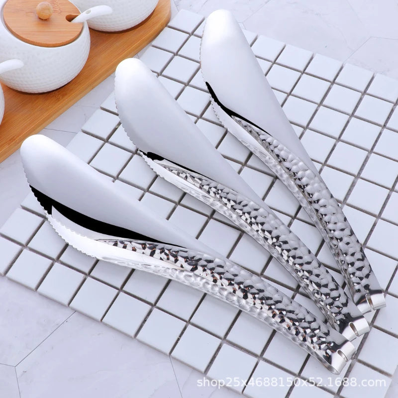 304 Stainless Steel Food Tongs UK Ice & BBQ Serving Clips Main image