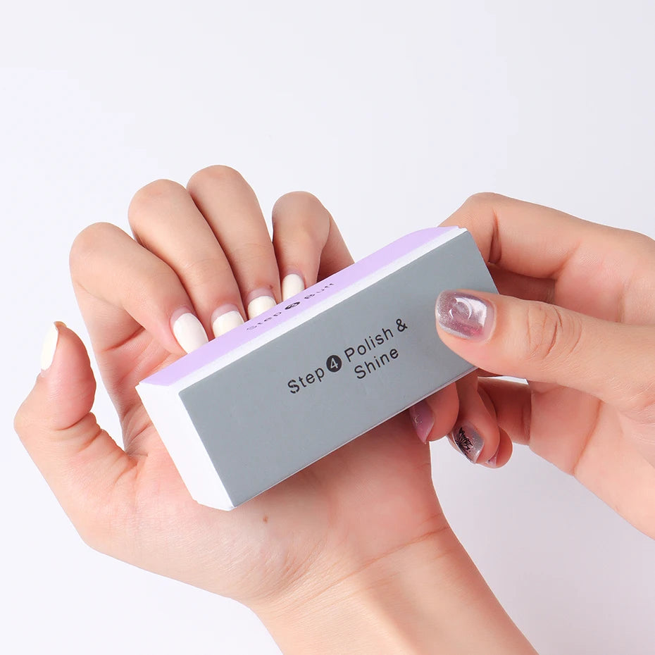 4 Sides Sponge Nail Buffer Professional Manicure Polishing Block