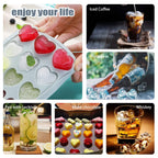 Heart Ice Cube Tray UK Silicone Heart Mold With Lid For Drinks & Candy