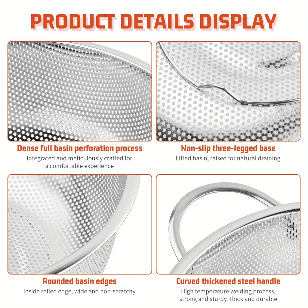 Stainless Steel Mesh Strainer Fine Colander Set