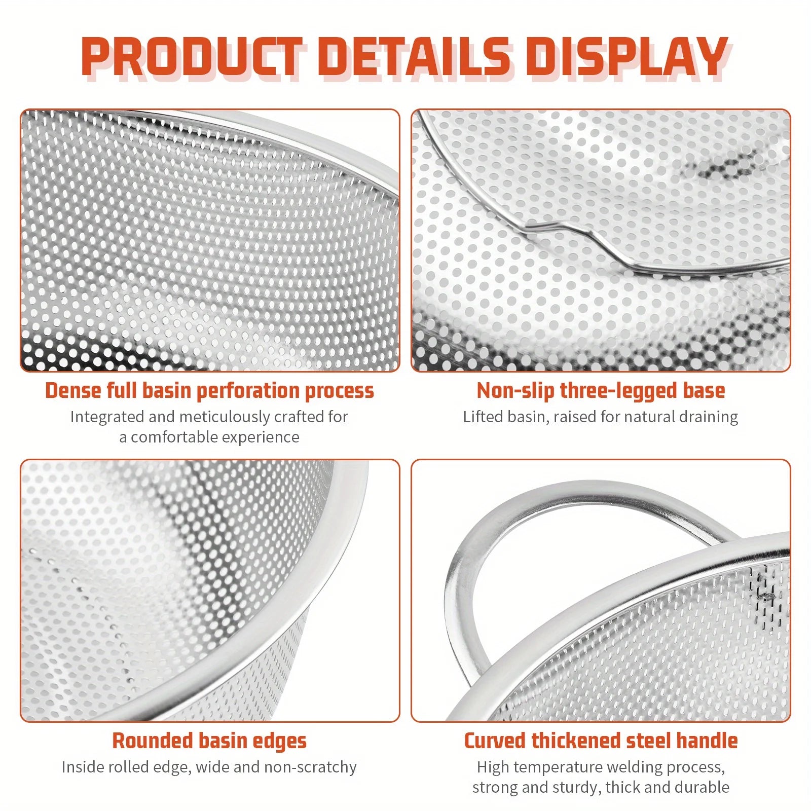 Stainless Steel Mesh Strainer Fine Colander Set