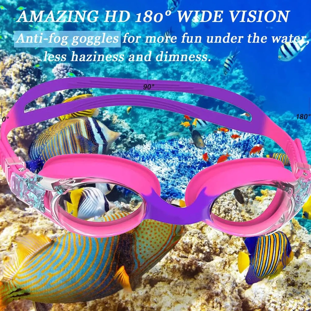 Kids Swimming Goggles Anti-Fog UV Protection Ages 3-14