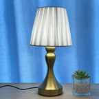 Nordic Retro Desk Lamp with Fabric Shade & USB Light