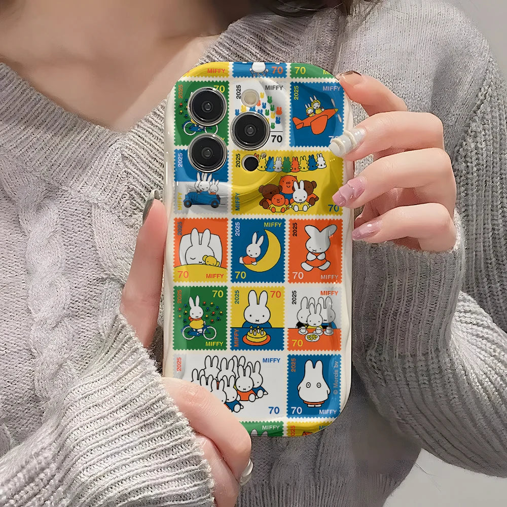Cute Rabbit 3D Wave Case for Google Pixel 7 8 9 10 Pro Cover