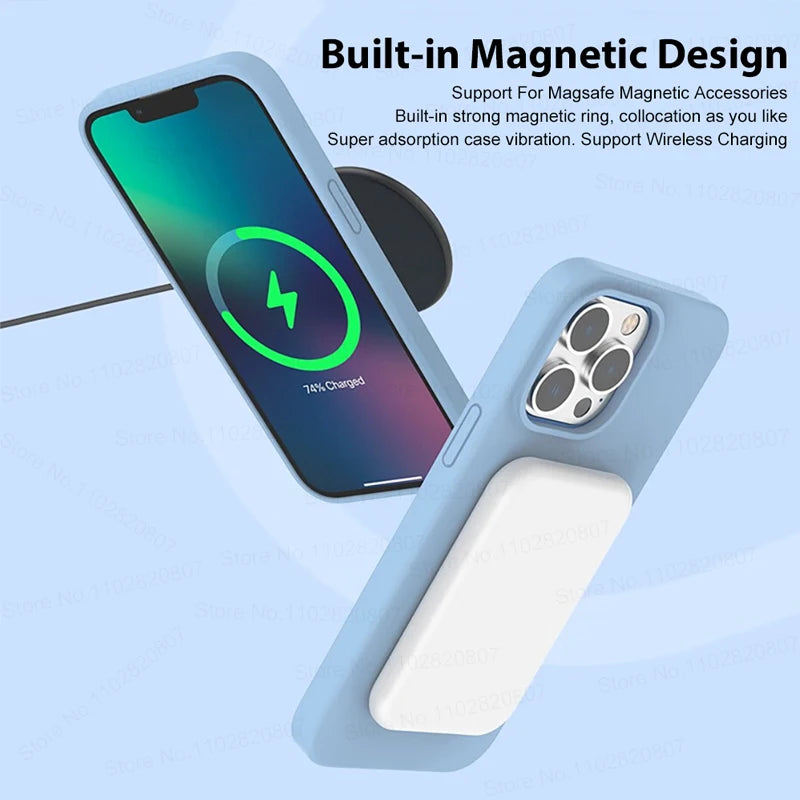 MagSafe Magnetic Silicone Case for iPhone 11 12 13 14 15 Pro Max