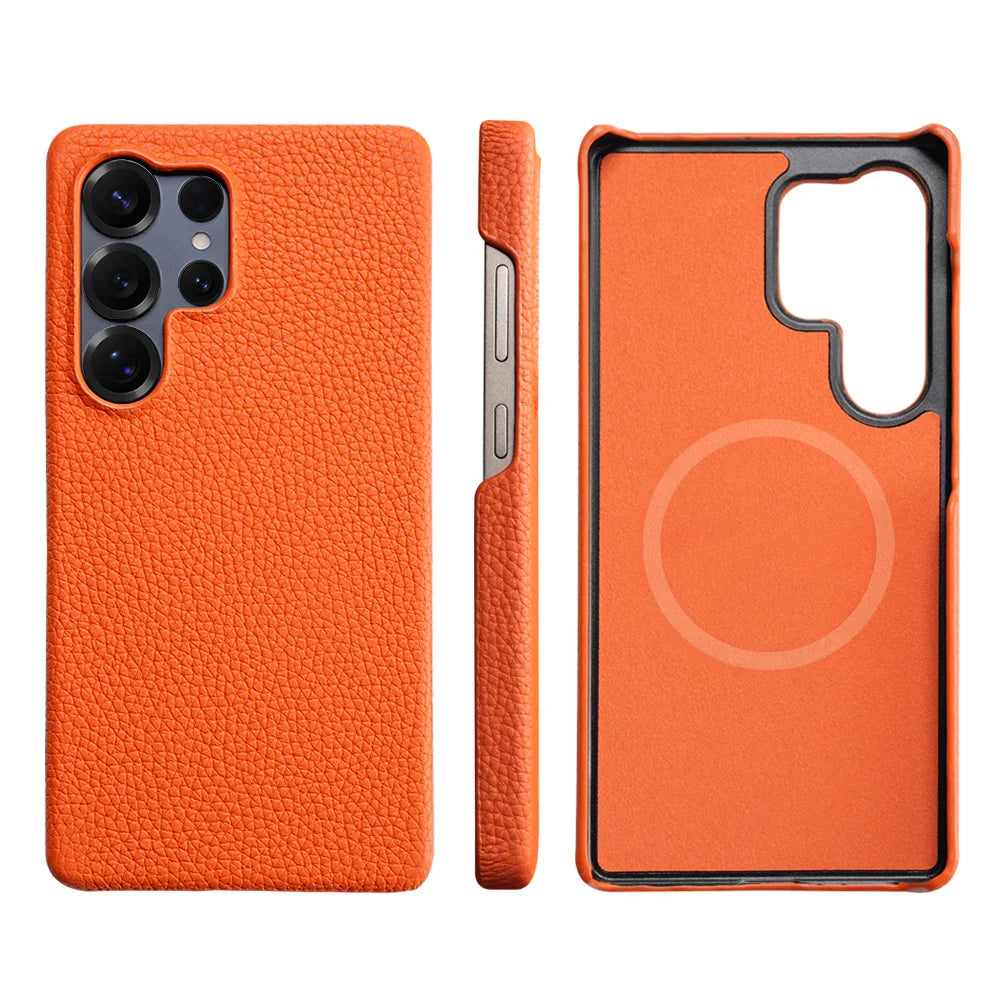 MagSafe Magnetic Leather Case for Samsung S24 S25 S26 Ultra Plus Cover