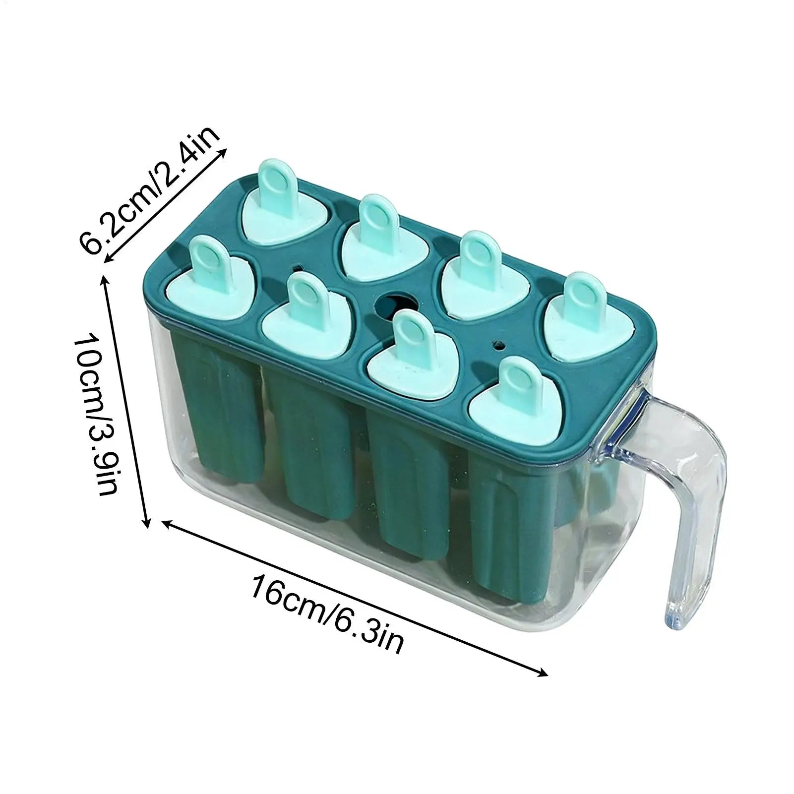 8 Grid Silicone Ice Pop Mold – Reusable DIY Ice Lolly Maker Tray