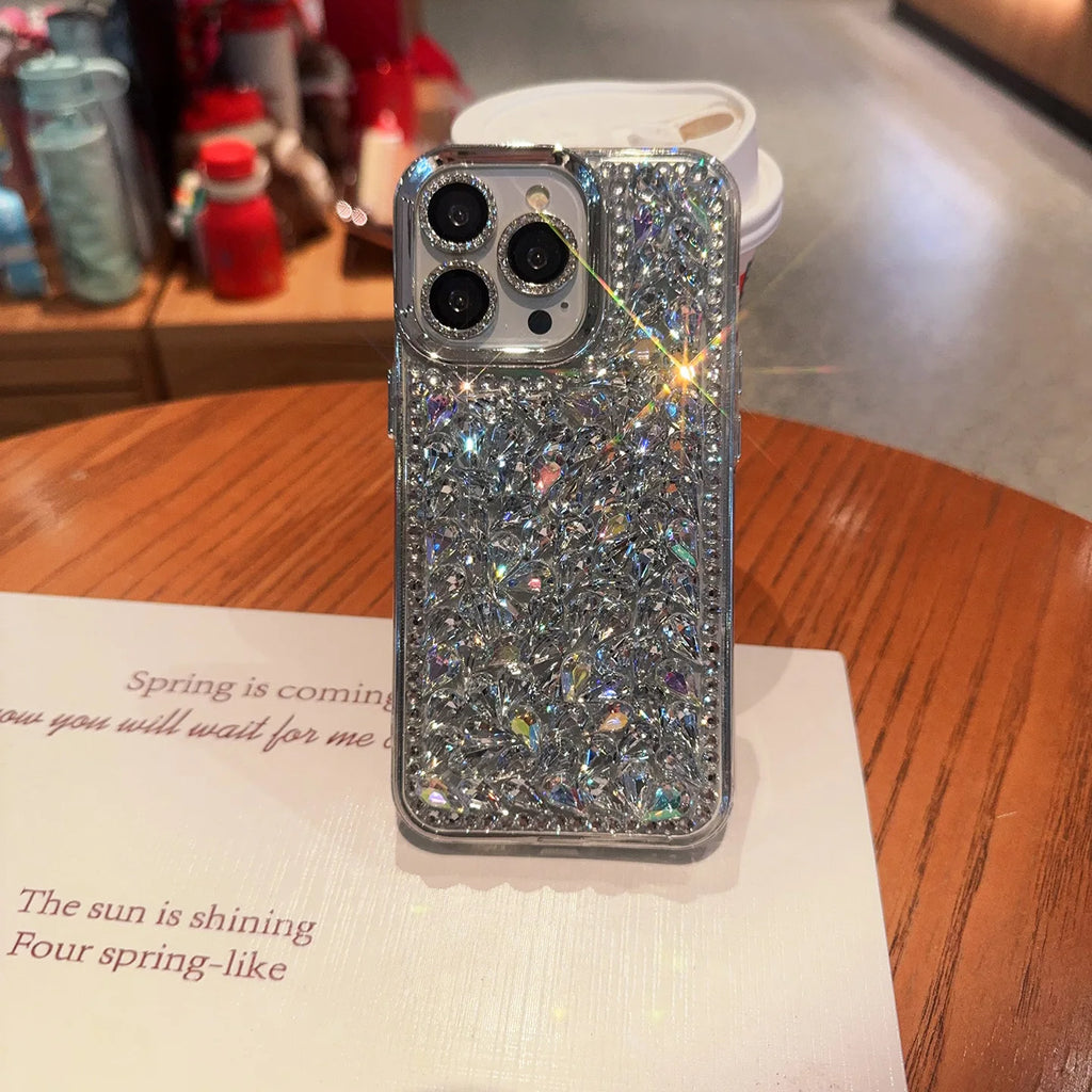 Luxury Glitter Diamond Silicone Case for iPhone 17 16 15 14 13 Pro Max