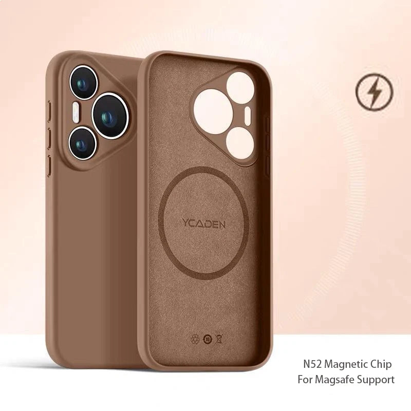 Magnetic Liquid Silicone Case for Huawei Pura 80 70 P60 Nova 14 Pro