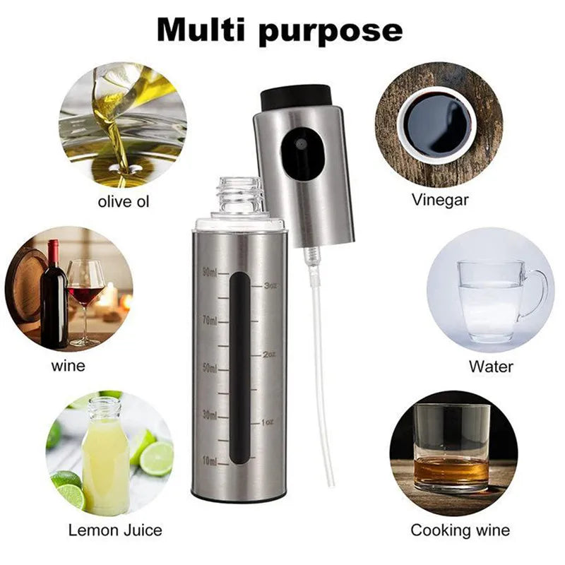 BBQ Oil Spray Bottle 304 Stainless Steel Olive Oil & Vinegar Sprayer