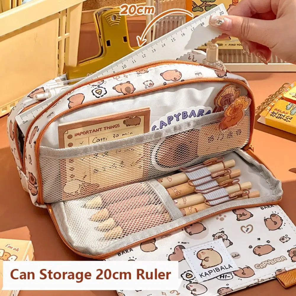 INS Capybara 4-Layer Large Pen Bag Pencil Case