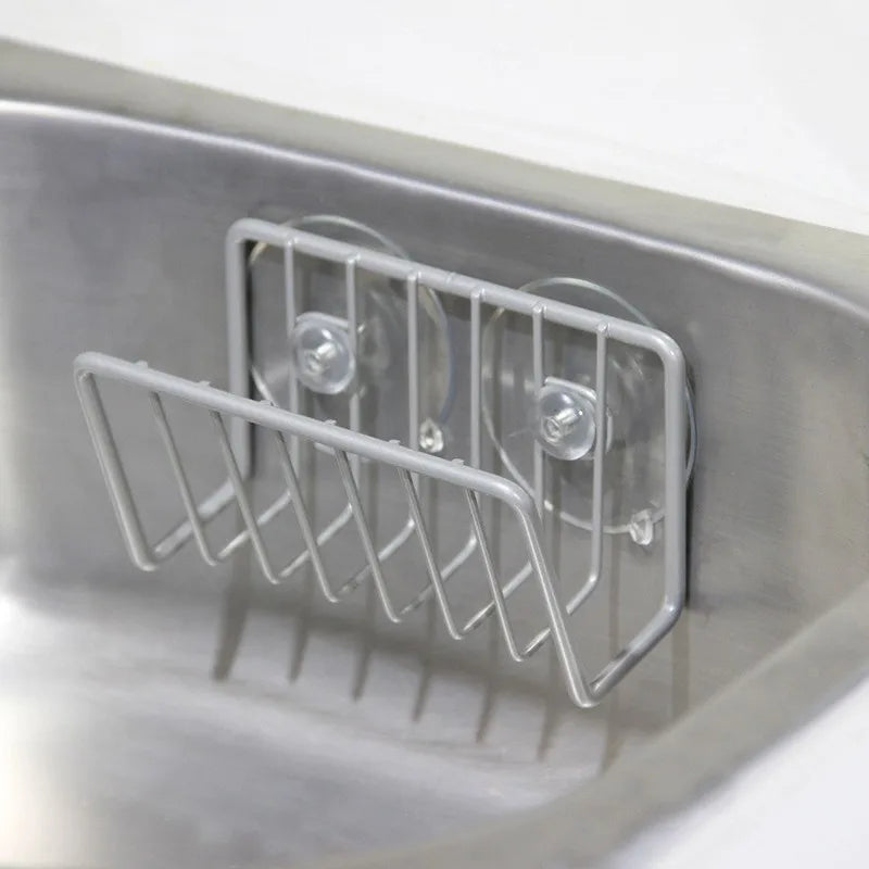 Stainless Steel Sponge Holder Suction Cup Kitchen Sink Caddy Secondary image